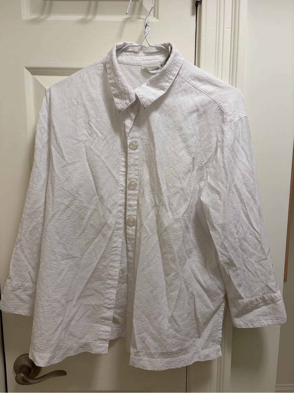 White Stag Cream Textured Button-Up Top